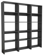 Βιβλιοθήκη Rabuku pakoworld σε ανθρακί απόχρωση 146x22x123εκ (1 τεμάχια)