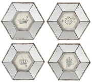 Artekko Crown Μπεζ Διακοσμητικά Κάδρα από MDF με Καθρέφτη (35.6x3.5x30.5)cm 4pcs Artekko 32656