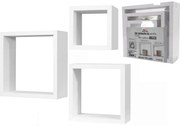 Σετ Ράφια Κυβικά Λευκά Ξύλο 25x25x9cm/20x20x9cm/15x15x9cm 3Τμχ-06512703