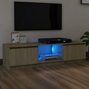 vidaXL Έπιπλο Τηλεόρασης με LED Sonoma Δρυς 140x40x35,5 εκ.