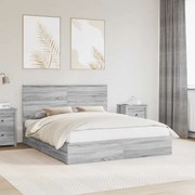 Κρεβάτι Αποθήκης Γκρίζο Σονομα 160 x 200 cm Επεξεργασμένο ξύλο