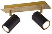 Φωτιστικό Οροφής - Σποτ Marley 802400280 30x9x15cm 2xGU10 35W Black-Gold Trio Lighting