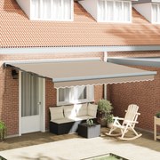 vidaXL Αυτόματη Ανακλινόμενη Τέντα Μπεζ 400x300 cm