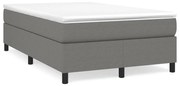 vidaXL Κρεβάτι Boxspring με Στρώμα Σκούρο Γκρι 120x190 εκ Υφασμάτινο