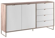 MATIS Μπουφές DENVER δρυς kalaj/ λευκό γυαλιστερό 172,8x40x92,6 MATIS160373
