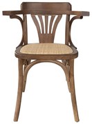 Καρέκλα Επαγγελματική ArteLibre HYPERION Καρυδί Ξύλο-Rattan 45x42x77cm