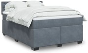 vidaXL Κρεβάτι Boxspring με Στρώμα Σκούρο Γκρι 140x200 εκ. Βελούδινο