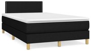 ΚΡΕΒΑΤΙ BOXSPRING ΜΕ ΣΤΡΩΜΑ &amp; LED ΜΑΥΡΟ 120X190 ΕΚ. ΥΦΑΣΜΑΤΙΝΟ 3270083