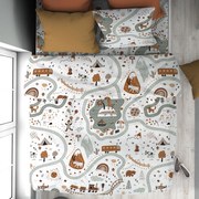 Παπλωματοθήκη Μονή (160x240) Dimcol Countryside 580 White - Mint
