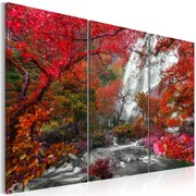 Πίνακας - Beautiful Waterfall: Autumnal Forest 90x60