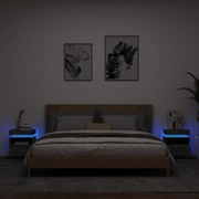 Κομοδίνα με Φώτα LED 2 τεμ. Γκρι Sonoma 40x39x48,5 εκ.