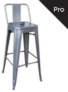 WOODWELL Ε5199,6RELIX Σκαμπό Bar-Pro με Πλάτη, Μέταλλο Βαφή σε Απόχρωση Metal με Διακοσμητική Σκουριά 43x43x76/100cm Ε5199,6