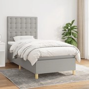 ΚΡΕΒΑΤΙ BOXSPRING ΜΕ ΣΤΡΩΜΑ ΑΝΟΙΧΤΟ ΓΚΡΙ 100X200 ΕΚ. ΥΦΑΣΜΑΤΙΝΟ 3142633