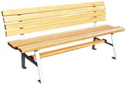 Ξύλινο παγκάκι με μεταλλικά πόδια 75 x 180εκ