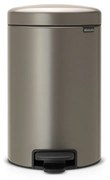 Brabantia 649027 Κάδος Απορριμμάτων με πεντάλ 12L, Platinum