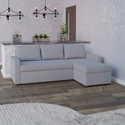 Concept Γωνιακός Καναπές Κρεβάτι με Αναστρέψιμη Γωνία &amp; Αποθηκευτικό Χώρο Γκρι 218x153x80cm GR-10235-4