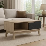 Τραπέζι σαλονιού Judas pakoworld σε μαύρο μαρμάρου-sonoma απόχρωση 90x45x38.5εκ