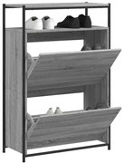 vidaXL Παπουτσοθήκη Γκρι Sonoma 75x34x112 εκ. από Επεξεργασμένο Ξύλο