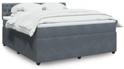 vidaXL Κρεβάτι Boxspring με Στρώμα Σκούρο Γκρι 180x200 εκ. Βελούδινο