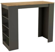 Τραπέζι μπαρ Birma pakoworld σε oak-ανθρακί απόχρωση 120x51.5x102εκ
