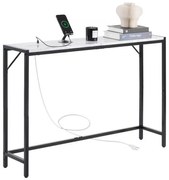 VEVOR Marble Console Table Modern Narrow Long Console Table with Power Outlet