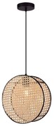 Φωτιστικό Οροφής Gheisa 4267800 30x133,5cm 1xE27 40W Natural-Black Viokef Rattan,Ατσάλι