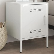 vidaXL Κομοδίνο Λευκό 36x39x50,5 εκ. από Χάλυβα