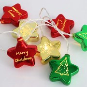 XMAS PLASTIC STAR,10 LED ΛΑΜΠ. ΣΕΙΡΑ,ΜΠΑΤ. (2xAA),WW,IP20,15cm ,150+30cm ΚΑΛ. ΤΡΟΦ. ACA X07101163