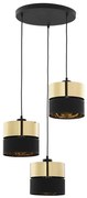 Φωτιστικό Οροφής Hilton 4349 3xΕ27 15W 45x145cm Gold-Black TK Lighting