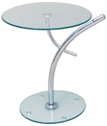 WOODWELL ΕΜ939RAVEL Τραπεζάκι Βοηθητικό Χρώμιο - Γυαλί Clear Tempered Φ50cm H.58cm ΕΜ939