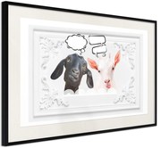 Αφίσα - Conversation of Two Goats - 60x40 - Μαύρο - Με πασπαρτού