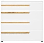 Enzo συρταριέρα με 4 συρτάρια 94x46x90εκ.  Helvezia Oak/ Λευκό