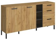 Μπουφές Santes TO-SANTES2D3S 180x42x92.5cm Gold Oak-Graphite