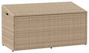 vidaXL Box αποθήκευσης κήπου Μπεζ 110x50x58 cm Poly Rattan