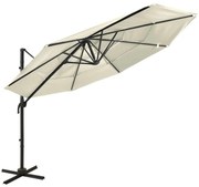 vidaXL Ομπρέλα Κήπου 4 Επιπέδων Χρ. Άμμου 3x3 μ. με Ιστό Αλουμινίου