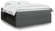 vidaXL Κρεβάτι Boxspring με Στρώμα Σκούρο Γκρι 180x200 εκ Υφασμάτιν