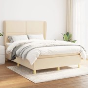 ΚΡΕΒΑΤΙ BOXSPRING ΜΕ ΣΤΡΩΜΑ ΚΡΕΜ 140X200 ΕΚ. ΥΦΑΣΜΑΤΙΝΟ 3128450