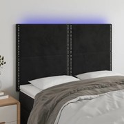 Κεφαλάρι Κρεβατιού LED Μαύρο 144x5x118/128 εκ. Βελούδινο 3122334