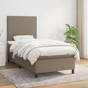 Κρεβάτι Boxspring με Στρώμα Taupe 100 x 200 εκ. Υφασμάτινο