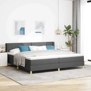 vidaXL Κρεβάτι με Ελατήρια με στρώμα Σκούρο γκρι 200 x 200 cm ύφασμα