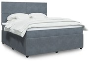 Κρεβάτι Boxspring με Στρώμα Σκούρο Γκρι 180x200 εκ. Βελούδινο