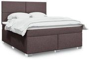 vidaXL Κρεβάτι Boxspring με Στρώμα Σκούρο Καφέ 180x200 εκ Υφασμάτινο