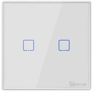 SONOFF smart διακόπτης T2EU2C-RF 433MHz, αφής, διπλός, λευκός