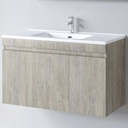 Έπιπλο Μπάνιου Πάγκος Με Νιπτήρα Omega 120 S3BOM120BO0 120*46*60cm Beige-White Πορσελάνη,Μελαμίνη