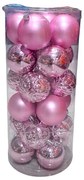 Σετ Χριστουγεννιάτικες Μπάλες 8εκ. 24τεμ Ροζ