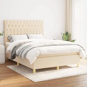 ΚΡΕΒΑΤΙ BOXSPRING ΜΕ ΣΤΡΩΜΑ ΚΡΕΜ 140X190 ΕΚ. ΥΦΑΣΜΑΤΙΝΟ 3142574