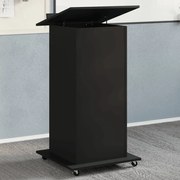 vidaXL Αναλόγιο με Ροδάκια &amp; Συρτάρι Μαύρο 55x55x107 εκ. Επεξ. Ξύλο