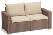 Allibert Καναπές Διθέσιος California Πολυπροπυλένιο Wicker/ Καπουτσίνο 141x68x72cm BEST-21071352