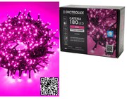 300 LED Εσωτ. &amp;amp; Εξωτ. Χώρου Με 8 Προγράμματα Και Μετασχηματιστή Ροζ Φως Πράσινο Καλώδιο Μη Επεκτεινόμενο IP44 31V 9.2m