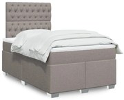 Κρεβάτι Boxspring με Στρώμα Taupe 120x190 εκ. Υφασμάτινο - Μπεζ-Γκρι